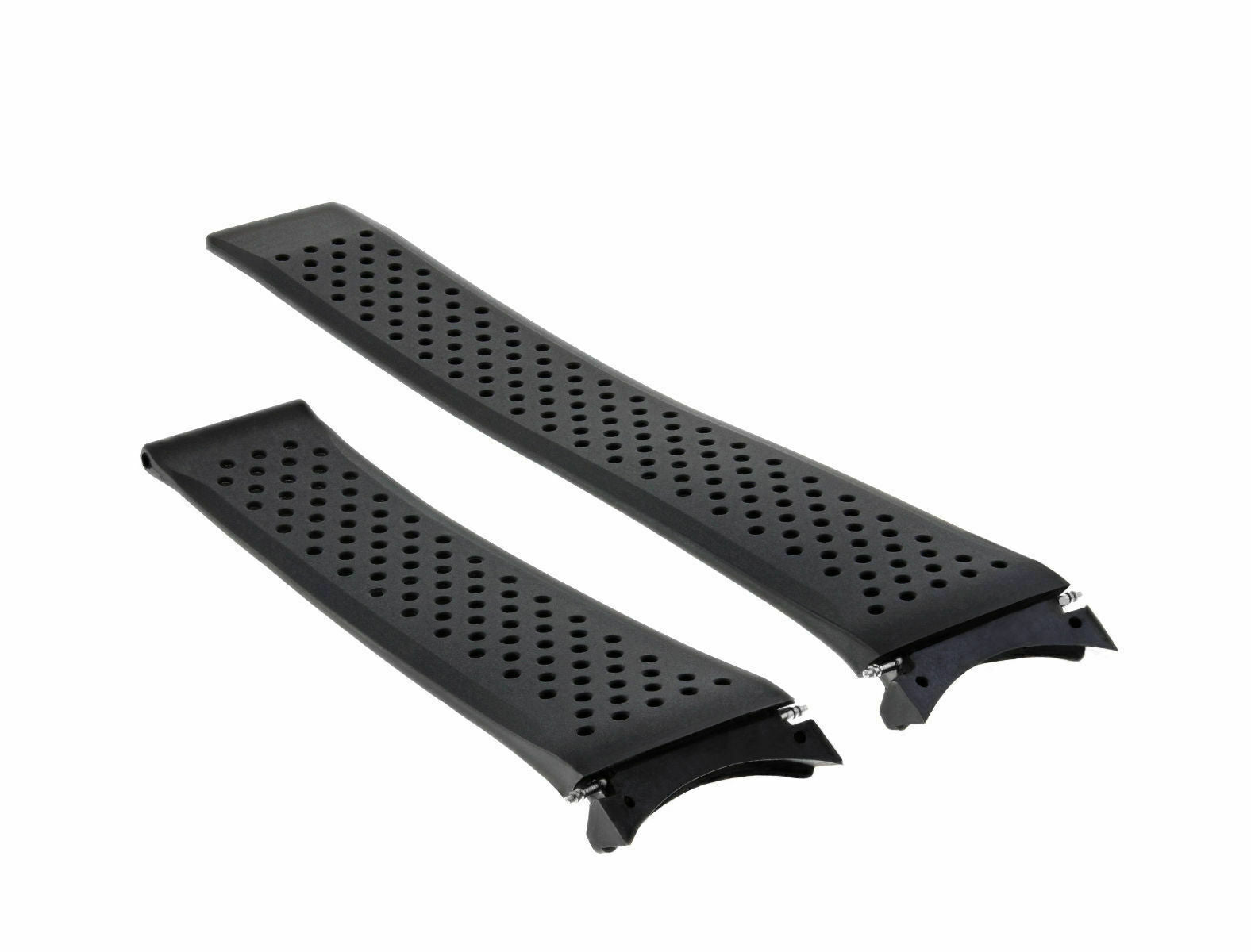 22MM RUBBER BAND STRAP FOR TAG HEUER CARRERA CALIBRE 36 F6016 CLASP TOP Q BLACK