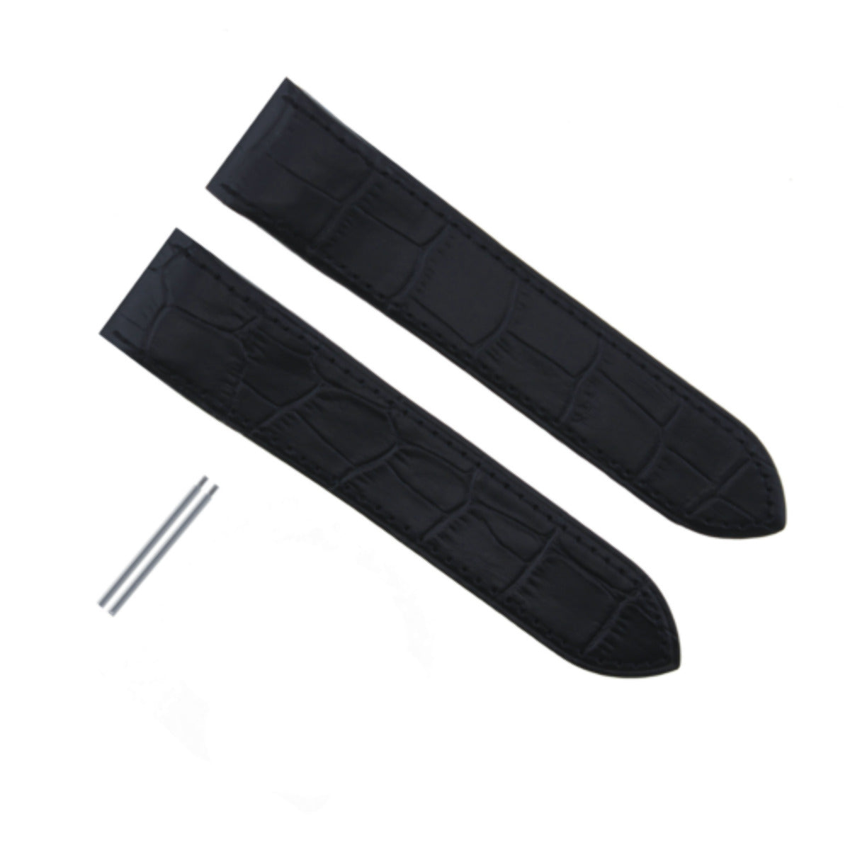 SCREW + 24.5MM LEATHER BAND STRAP CLASP FOR CARTIER SANTOS 100 CHRONO XL BLACK