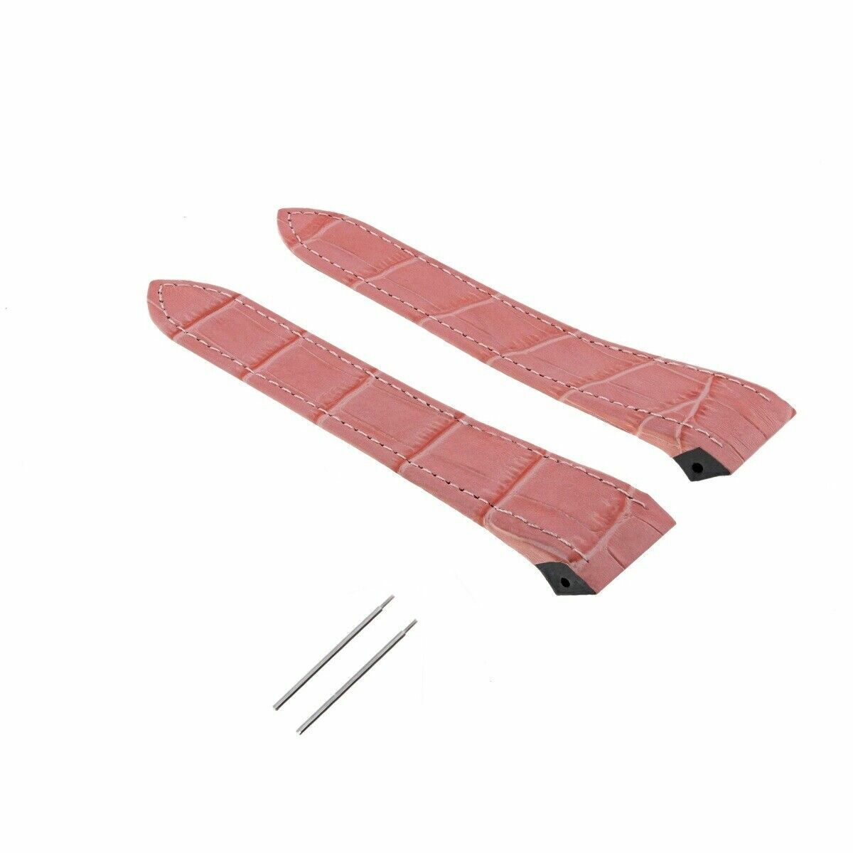 SCREW + 20MM LEATHER STRAP ALLIGATOR GRAIN FOR FIT 32MM CARTIER SANTOS 100 PINK