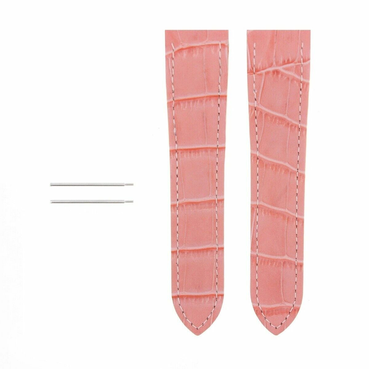 SCREW + 20MM LEATHER STRAP ALLIGATOR GRAIN FOR FIT 32MM CARTIER SANTOS 100 PINK