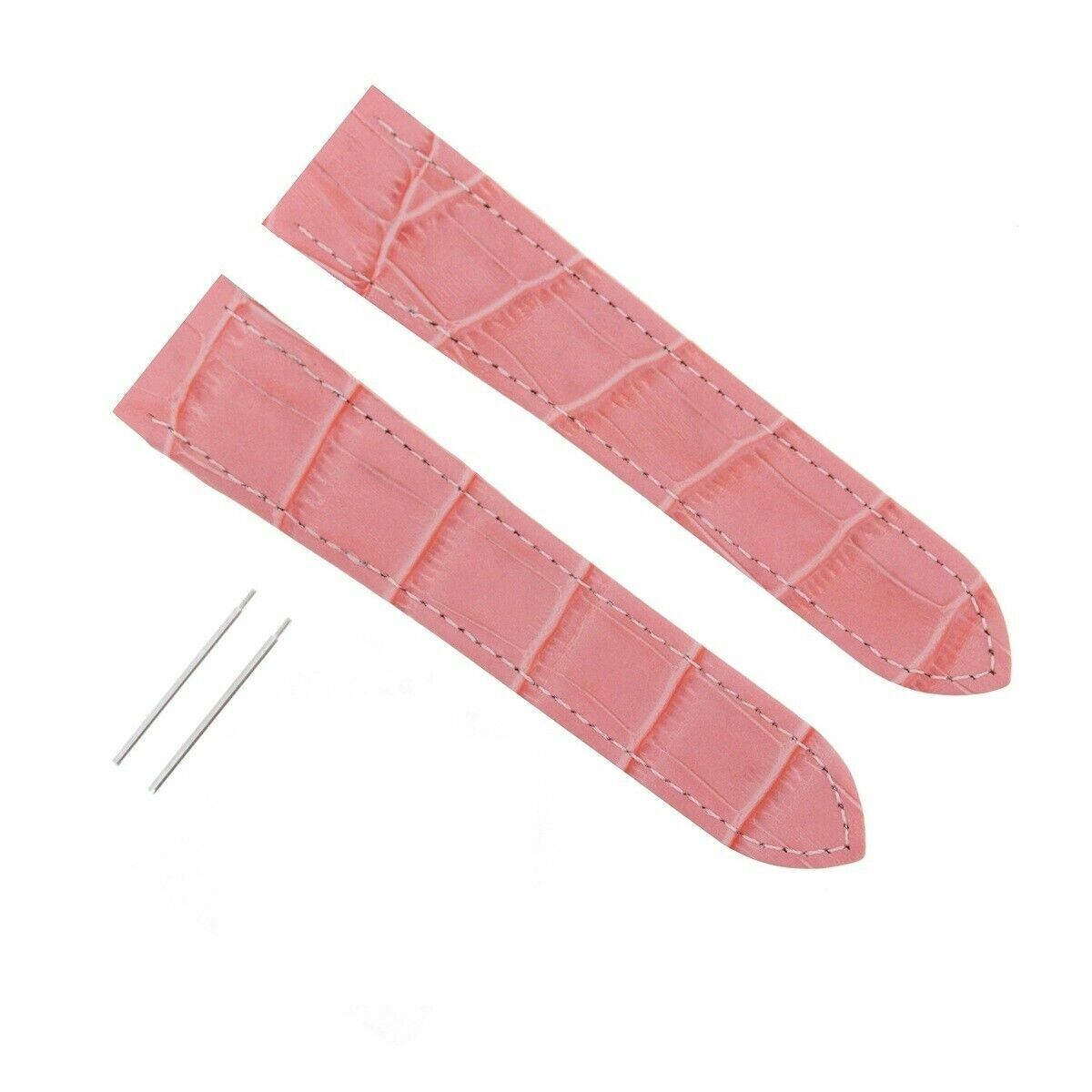 SCREW + 20MM LEATHER STRAP ALLIGATOR GRAIN FOR FIT 32MM CARTIER SANTOS 100 PINK