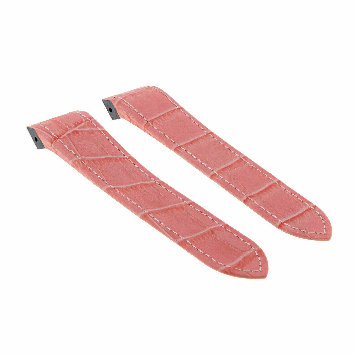 LEATHER BAND GATOR STRAP 24.5MM FOR CARTIER SANTOS 100XL CHRONOGRAPH PEARL PINK