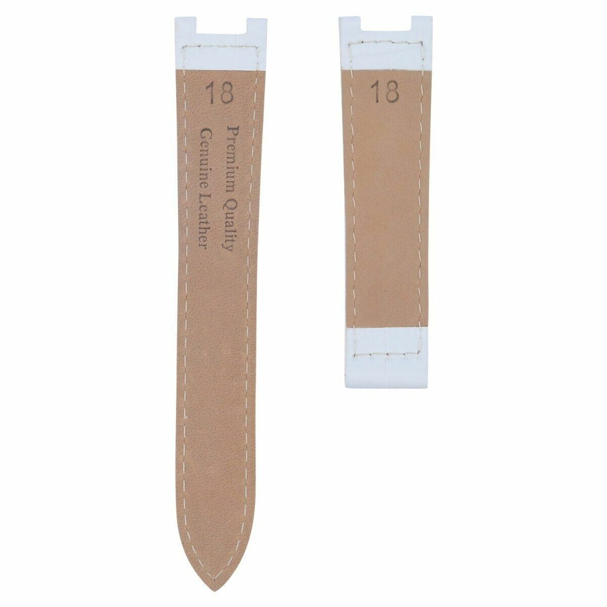 ITALIAN LEATHER STRAP BAND DEPLOYMENT CLASP FOR CARTIER PASHA WATCH 20MM WHITE