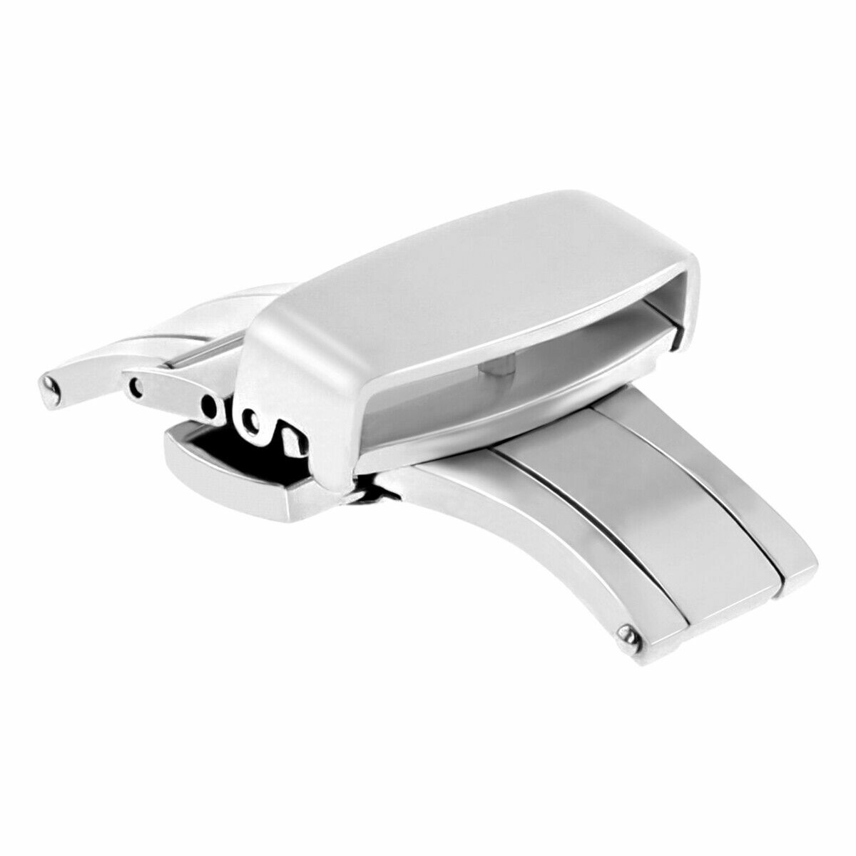 20MM DEPLOYMENT CLASP FOR BREITLING THICK LEATHER RUBBER STRAP 3.5MM-5.5MM SILVER