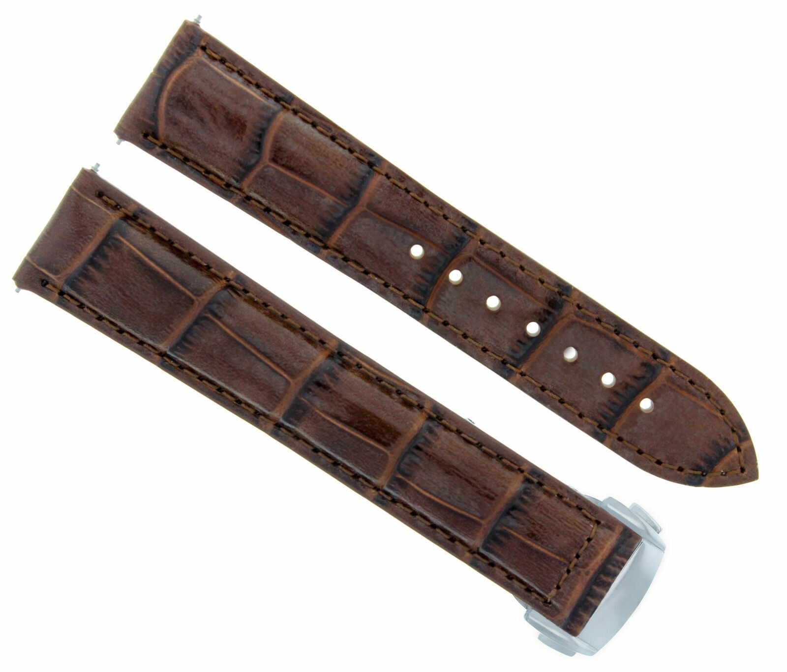 22/18MM LEATHER STRAP DEPLOYMENT CLASP FOR OMEGA SPEEDMASTER 57 MOON L/BROWN