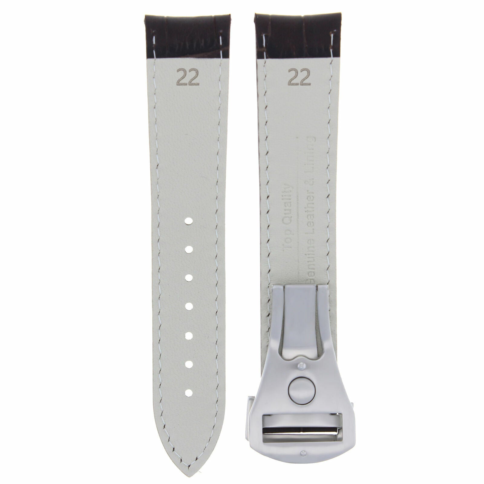 22/18MM LEATHER STRAP DEPLOYMENT CLASP FOR OMEGA SPEEDMASTER 57 MOON L/BROWN