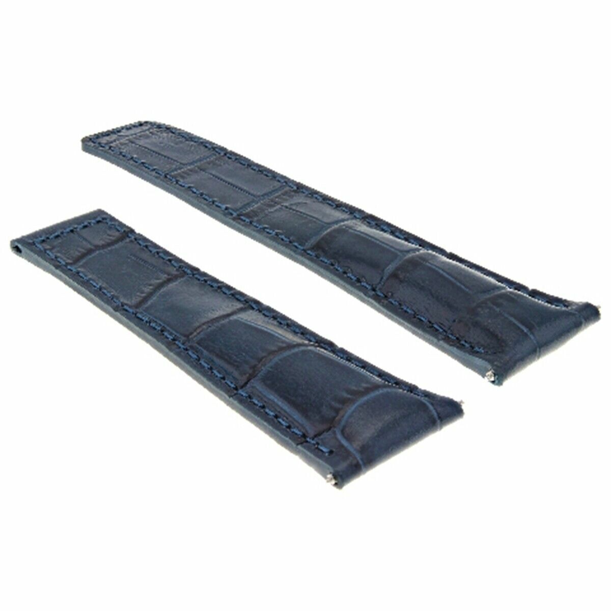 19MM LEATHER STRAP BAND DEPLOYMENT CLASP FOR TAG HEUER CARRERA CV2110 BLUE 3T
