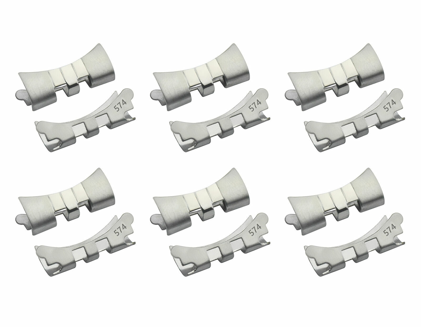 6 SET 574 END PIECE LINK FOR MENS 62510H JUBILEE WATCH BAND VINTAGE ROLEX 19MM
