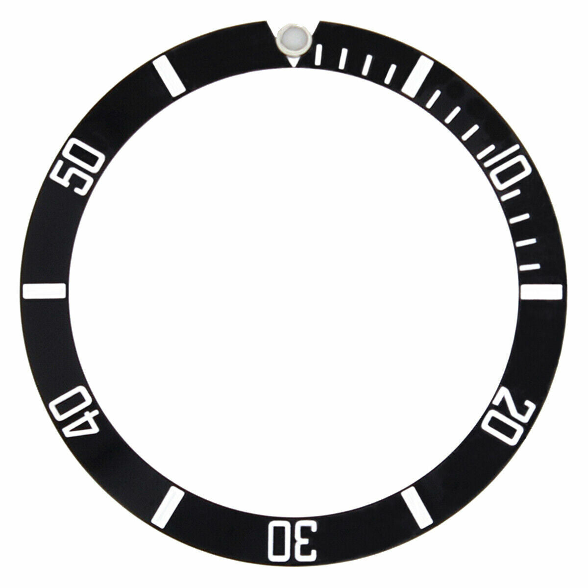 BEZEL INSERT FOR 44MM CASE OF ALPHA SUBMARINER DIVER AUTOMATIC BLACK TOP QUALITY