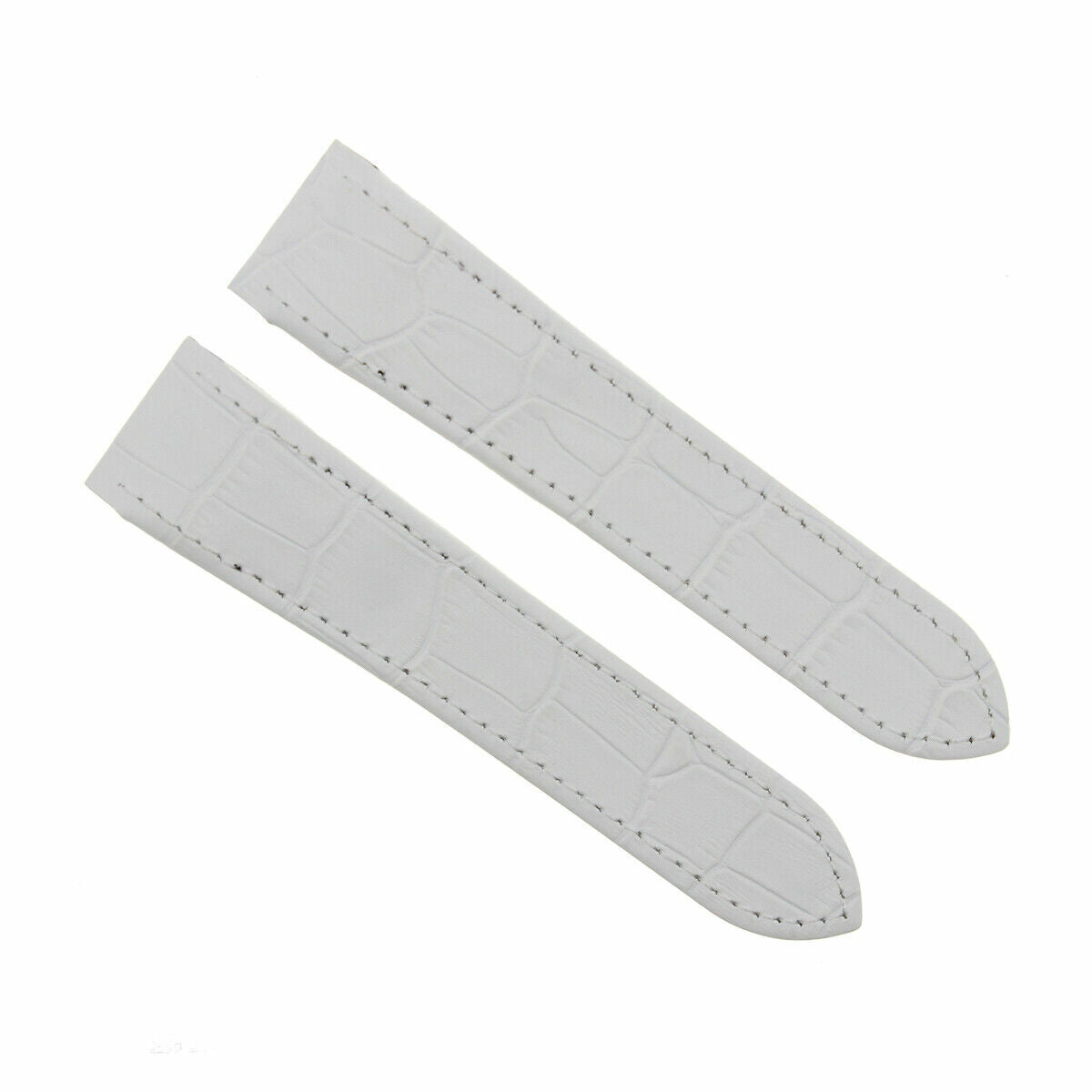 20MM LEATHER STRAP ALLIGATOR BAND FOR 33MM CARTIER SANTOS 100 2878 MIDSIZE WHITE