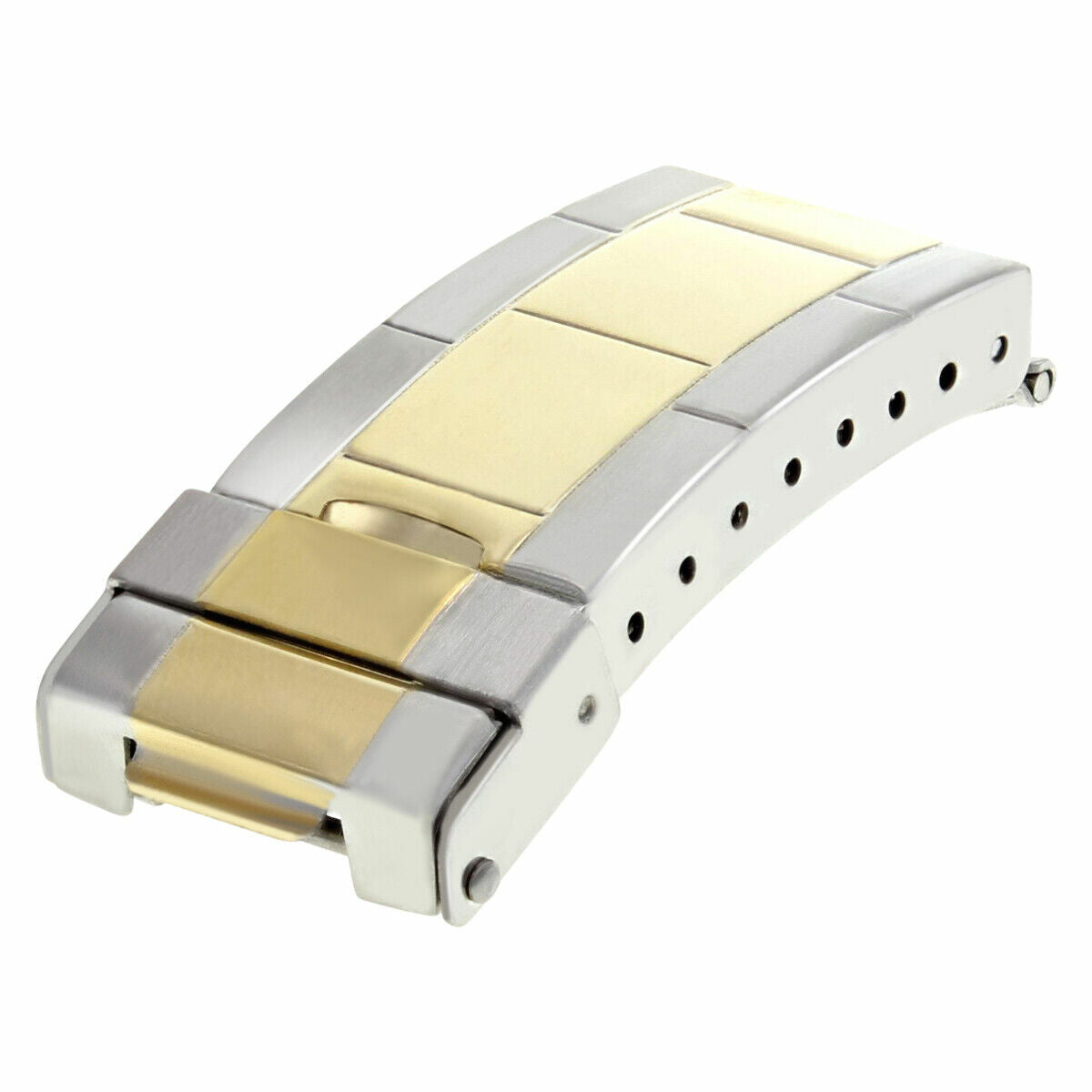 FLIP LOCK BUCKLE CLASP DIVER EXTENSION FOR ROLEX GMT OYSTER WATCH BAND TWO TONE