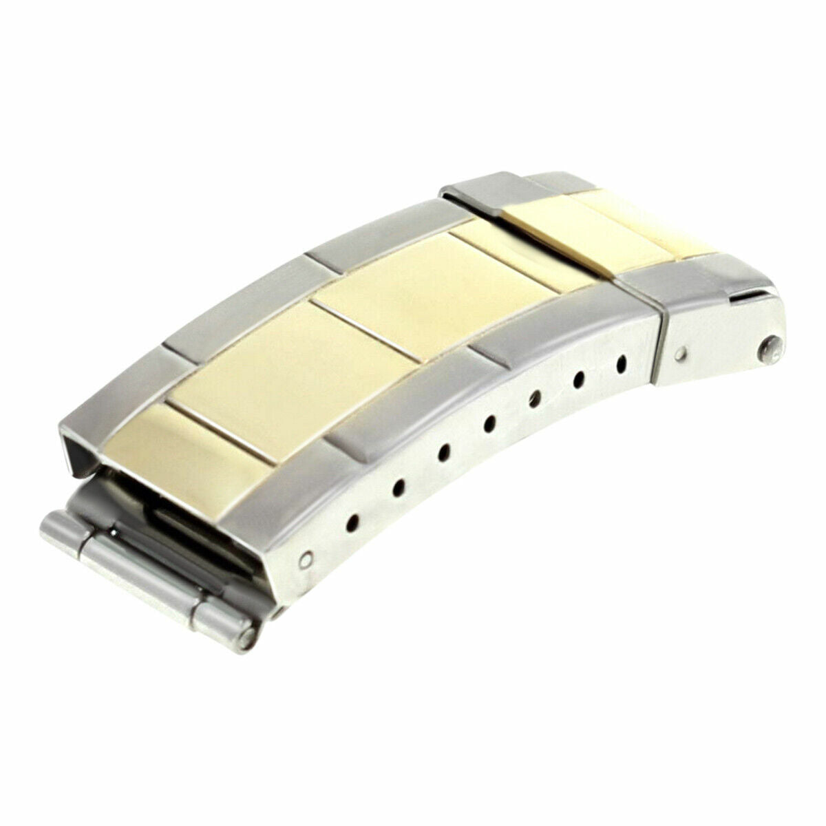 FLIP LOCK BUCKLE CLASP DIVER EXTENSION FOR ROLEX GMT OYSTER WATCH BAND TWO TONE