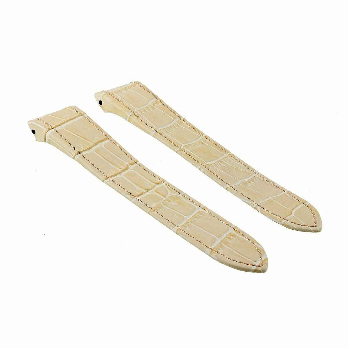 20MM LEATHER WATCH STRAP ALLIGATOR BAND FOR CARTIER SANTOS 100 M/SIZE 33MM BEIGE