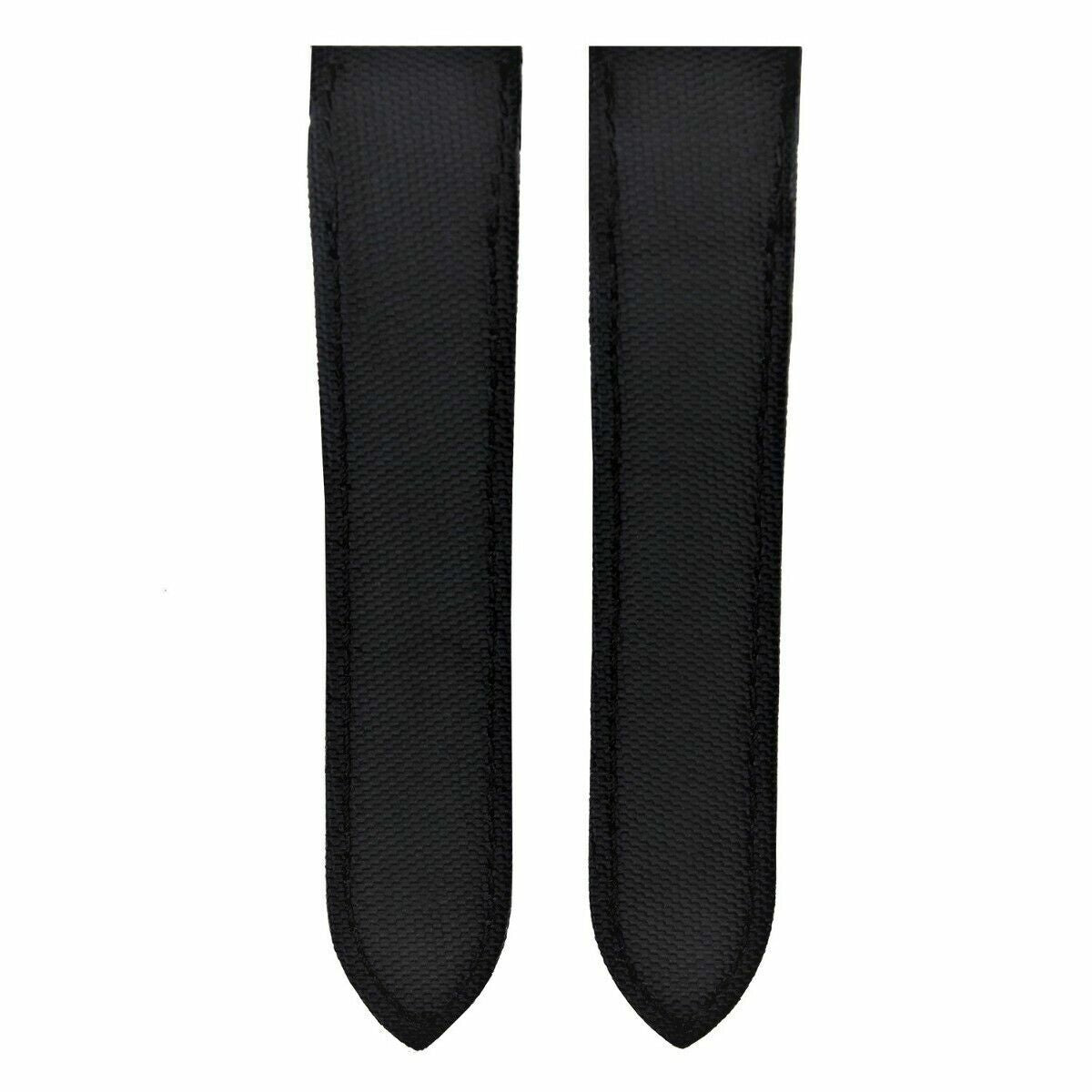 20MM LEATHER BAND STRAP BLACK TOILE FOR CARTIER SANTOS 100 MIDSIZE 3774 32MM