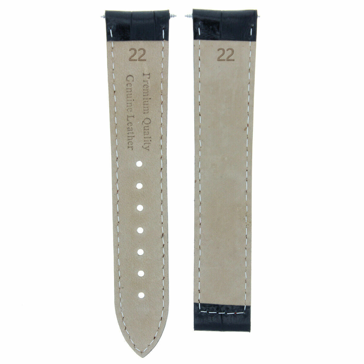 LEATHER STRAP BAND CLASP FOR 22MM 45MM OMEGA SEAMASTER PLANET OCEAN BLACK RED ST