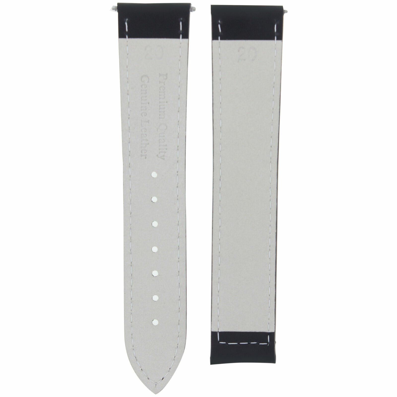 20MM LEATHER STRAP WATCH BAND DEPLOYMENT CLASP FOR MAURICE LACROIX BLACK OS