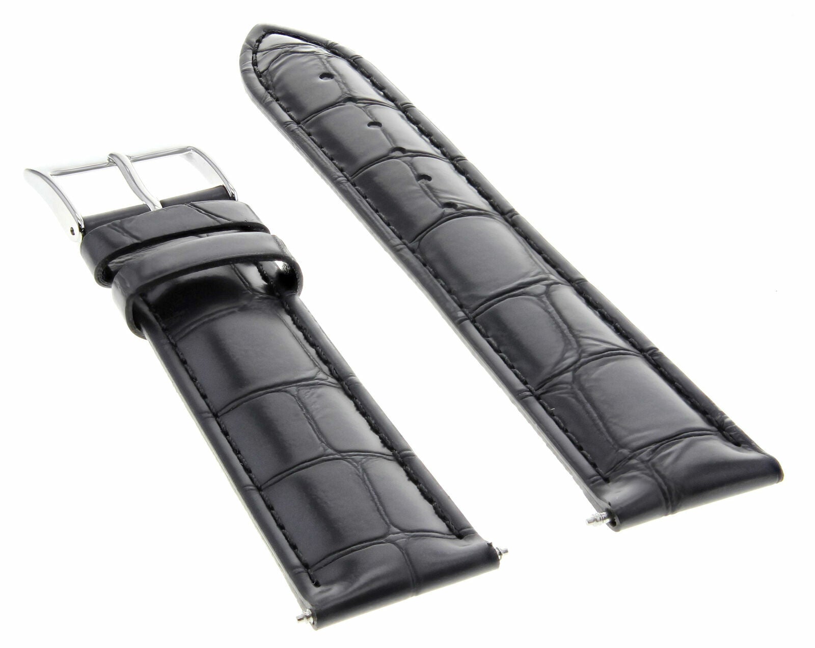 22MM LEATHER WATCH BAND STRAP FOR MAURICE LACROIX PONTOS PT6288-SS001-330 BLACK
