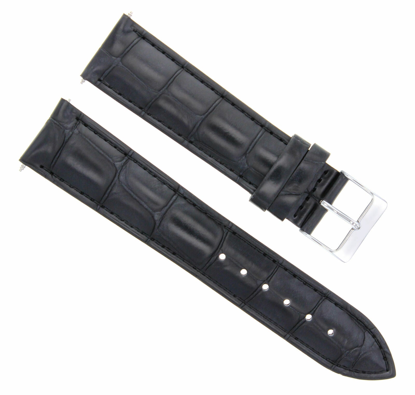 22MM LEATHER WATCH BAND STRAP FOR MAURICE LACROIX PONTOS PT6288-SS001-330 BLACK
