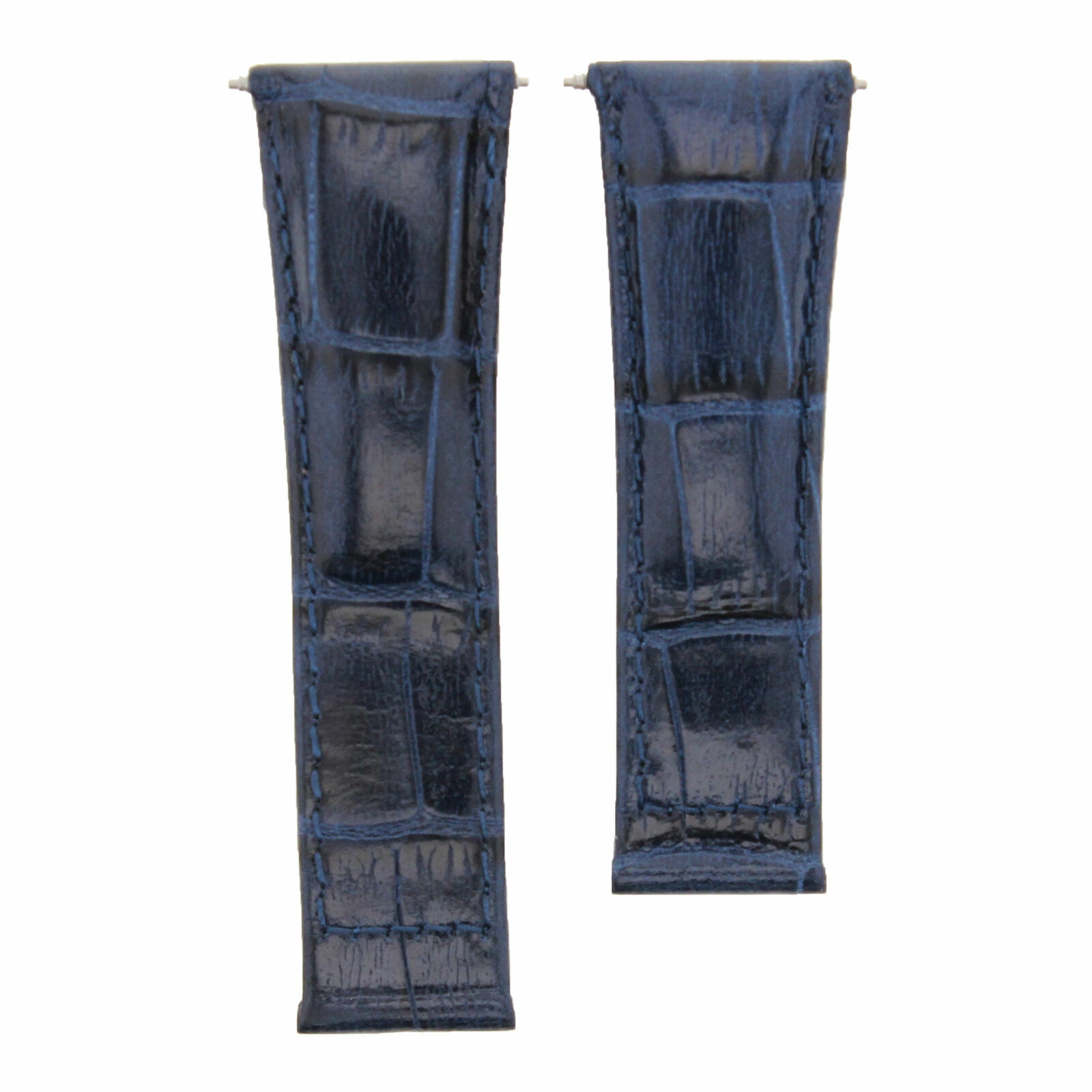 LEATHER WATCH BAND STRAP FOR ROLEX DAYTONA 16518 116519 116520 116523 BLUE SHORT