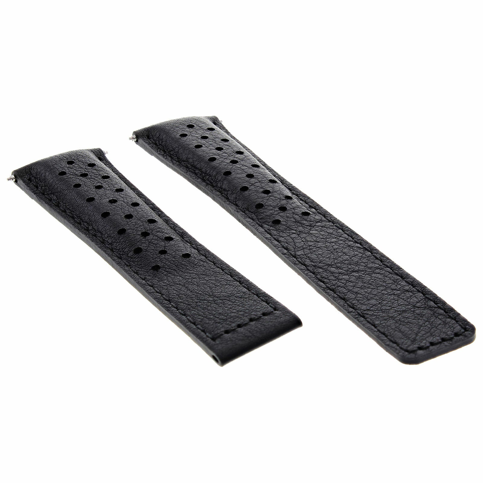 22MM LEATHER STRAP BAND FOR TAG HEUER CARRERA 1887 WATCH BLACK FC5037-39-FC5040