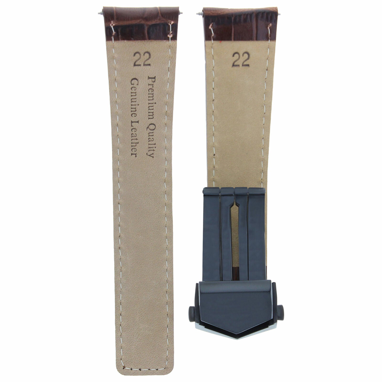 22MM LEATHER WATCH BAND STRAP FOR TAG HEUER CARRERA MONACO CALIBRE 36 CLASP BROWN