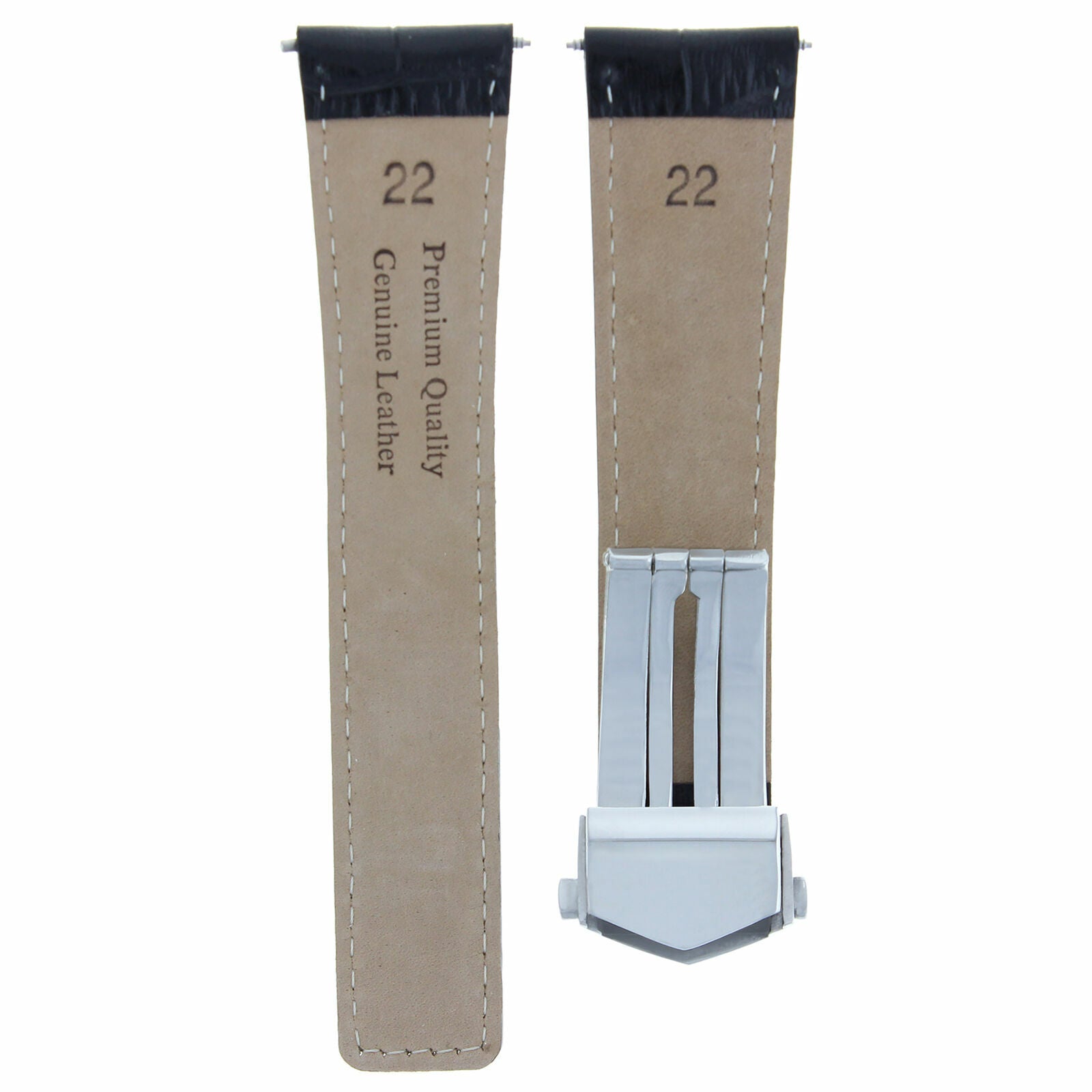 22MM LEATHER BAND STRAP FOR TAG HEUER CARRERA MONACO BLACK WS FIT FC5037-39-40