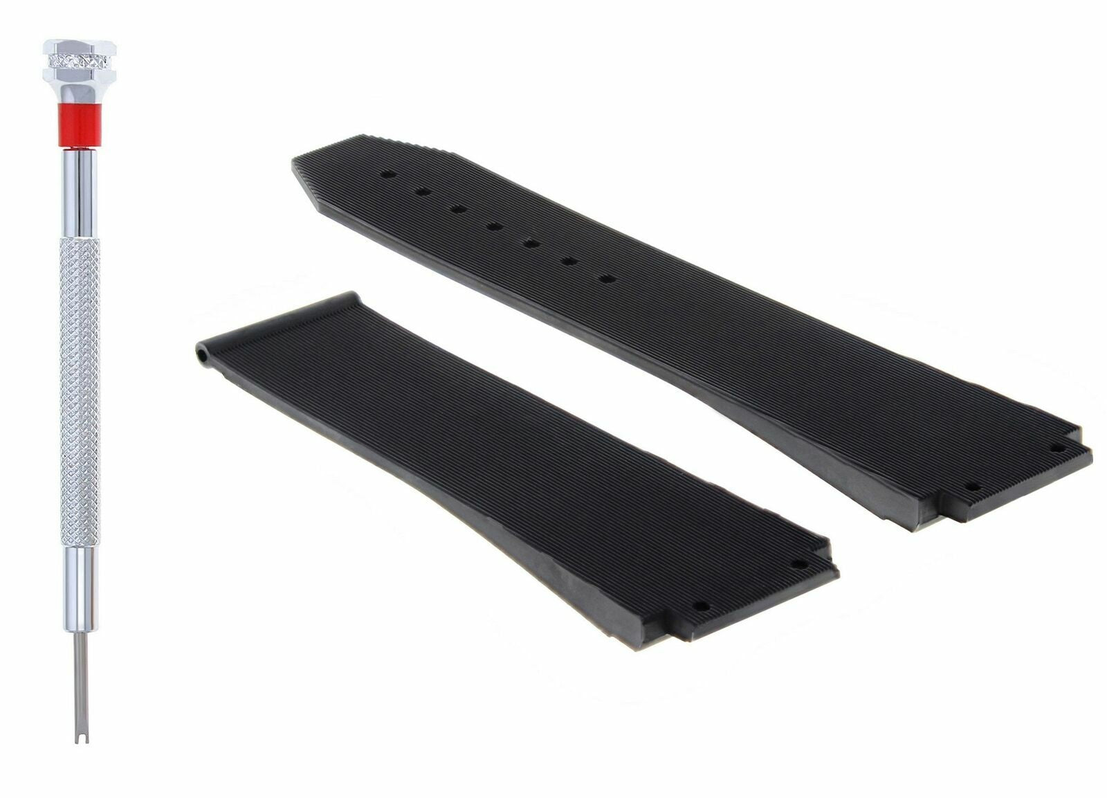 25MM/19MM RUBBER STRAP BAND FOR HUBLOT H BIG BANG FUSION + SCREWDRIVER TOOL BLAC