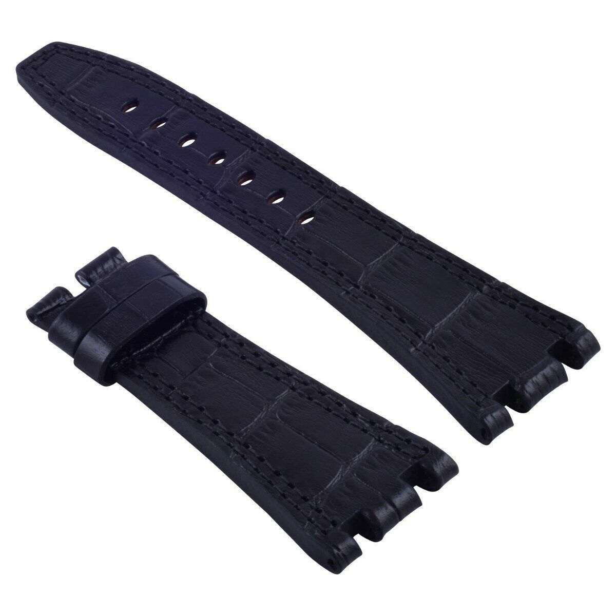 28MM Ap Leather Band Strap for 42MM Audemars Piguet Royal Oak Offshore Black