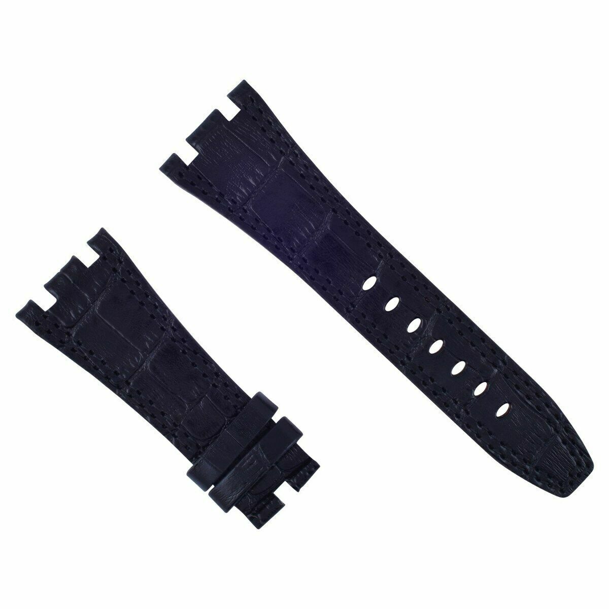 28MM Ap Leather Band Strap for 42MM Audemars Piguet Royal Oak Offshore Black