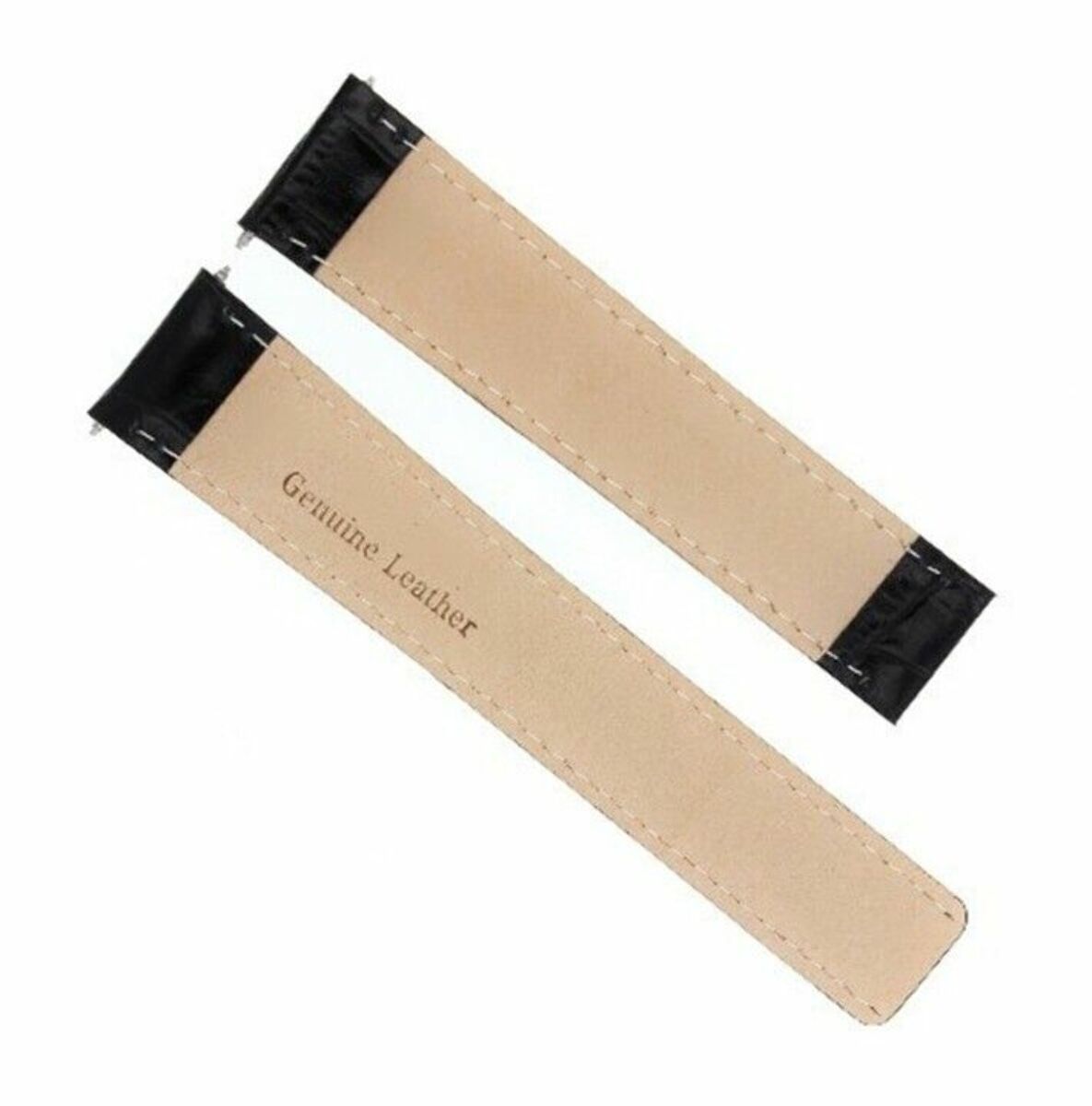 20MM LEATHER STRAP BAND FOR CARTIER TANK DEPLOYMENT CLASP 20/18 BLACK WS GOLD