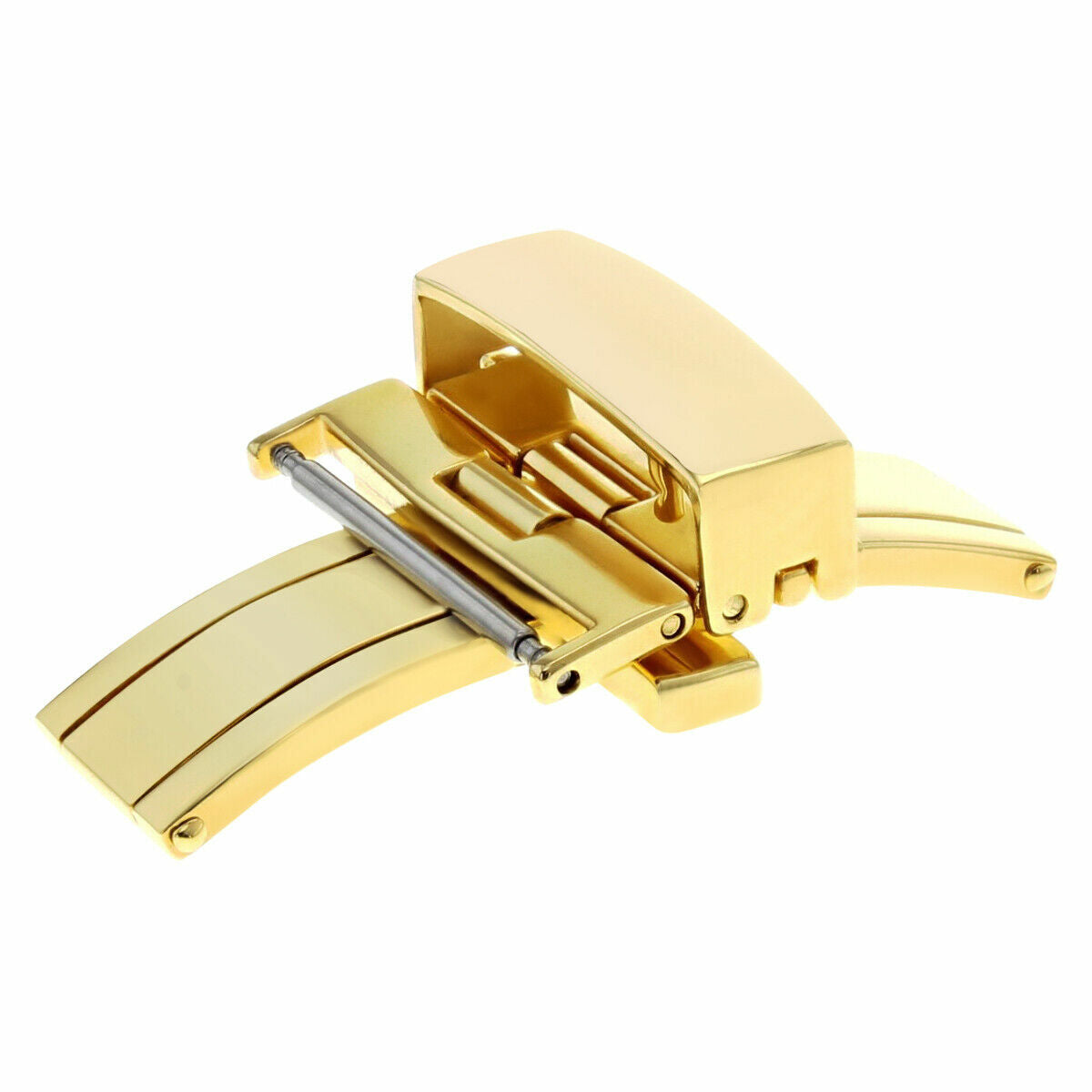 18MM DEPLOYMENT BAND BUCKLE CLASP STRAP FOR OMEGA SPEEDMASTER MOON LEATHER GOLD