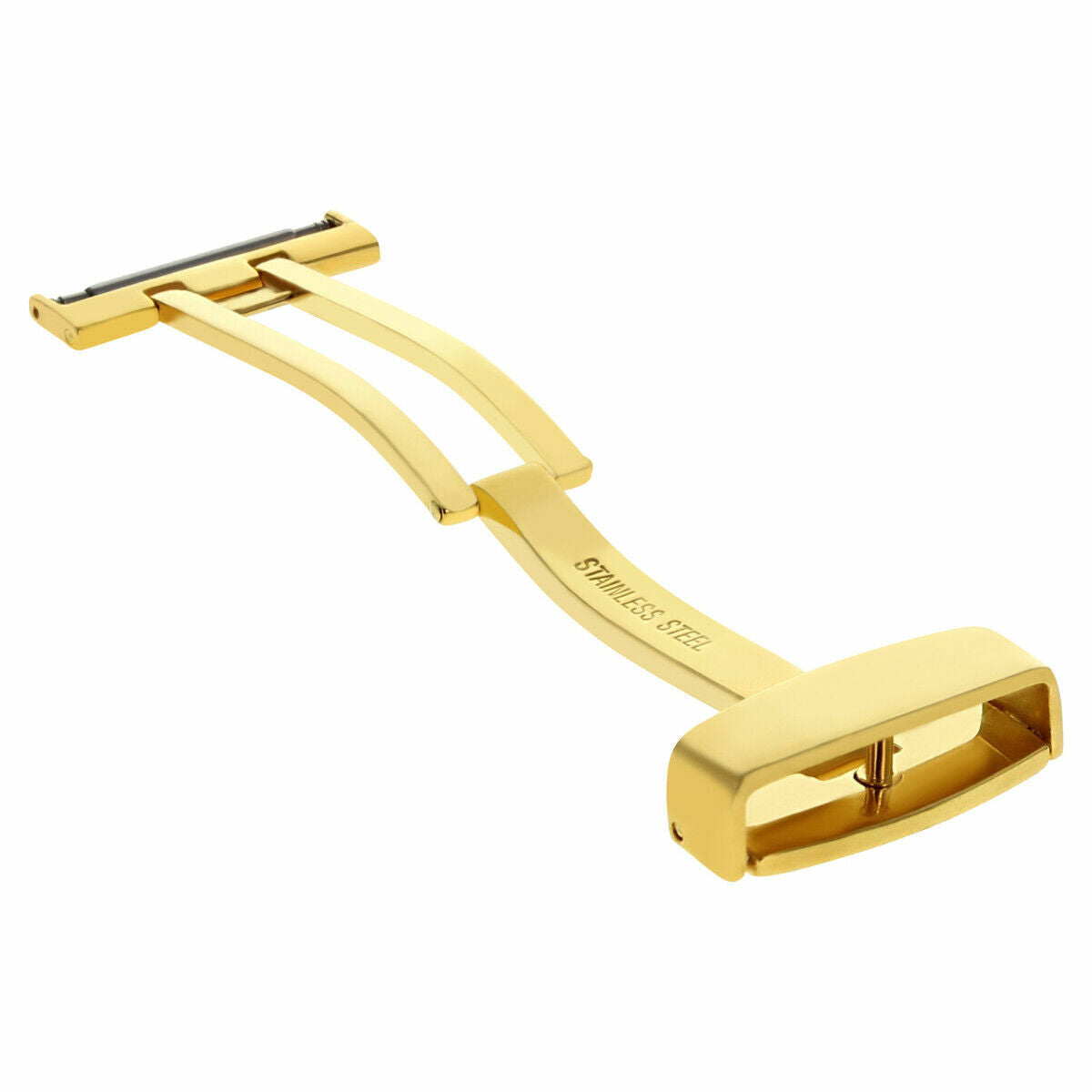 18MM DEPLOYMENT STRAP BAND CLASP BUCKLE FOR BREITLING PILOT LEATHER STRAP GOLD