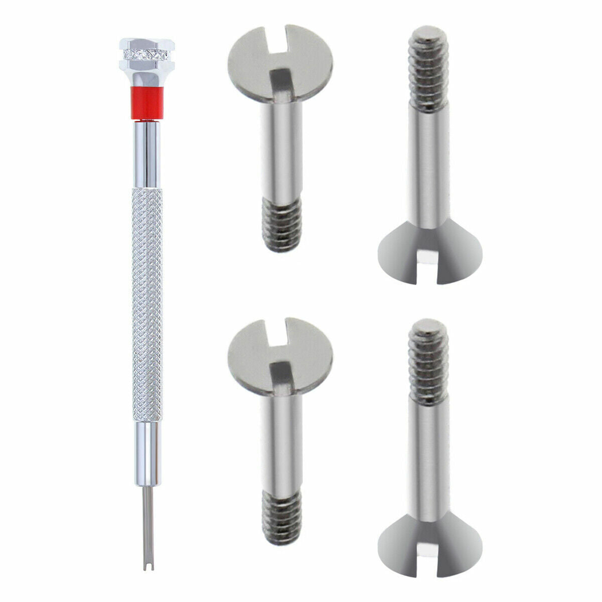 SET OF 4 "H" SCREW FOR HUBLOT 6.5MM FIX RUBBER LEATHER STRAP BAND + SCREWDRIVER