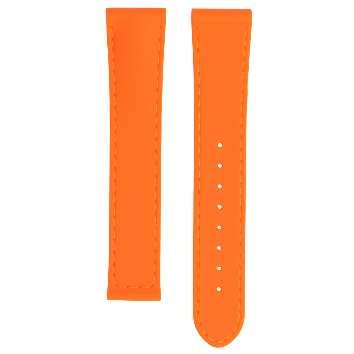 20MM Rubber Watch Band Strap for 41MM Omega Seamaster Planet Ocean Speedmaster - No Buckle, front view