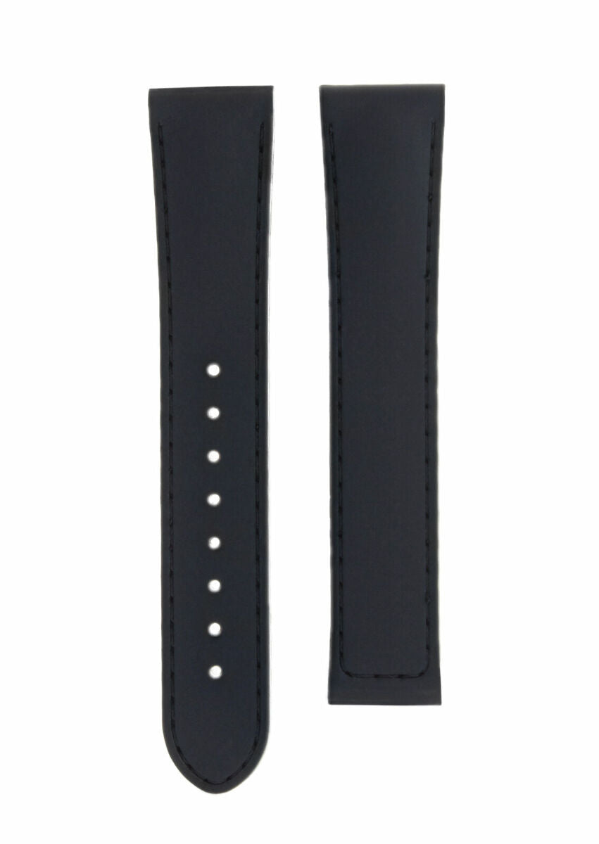 20MM Rubber Watch Band Strap for 41MM Omega Seamaster Planet Ocean Speedmaster - No Buckle, front view