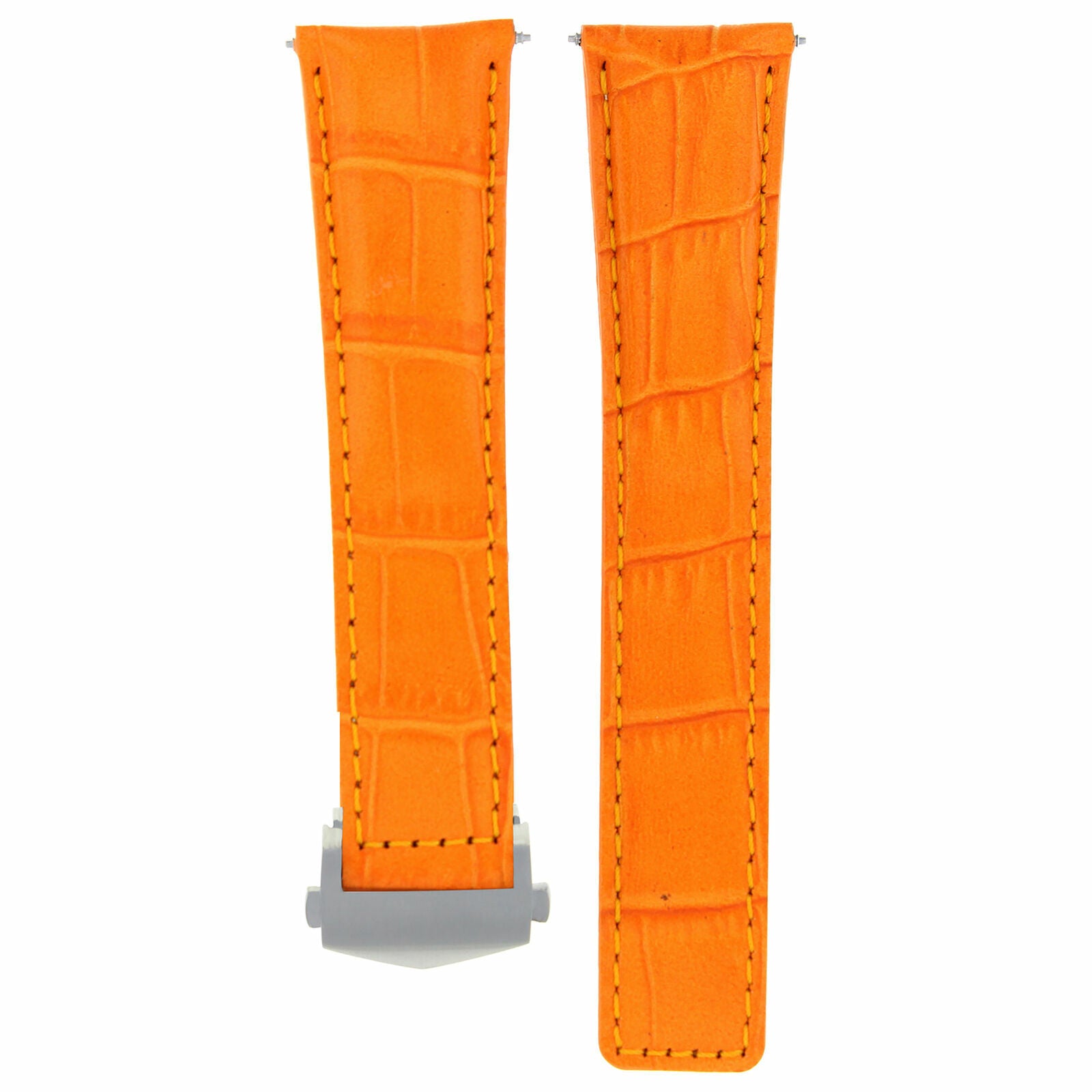 19MM LEATHER STRAP BUCKLE FOR TAG HEUER CARRERA TWIN TIME CALIBRE 7 ORANGE 3TC