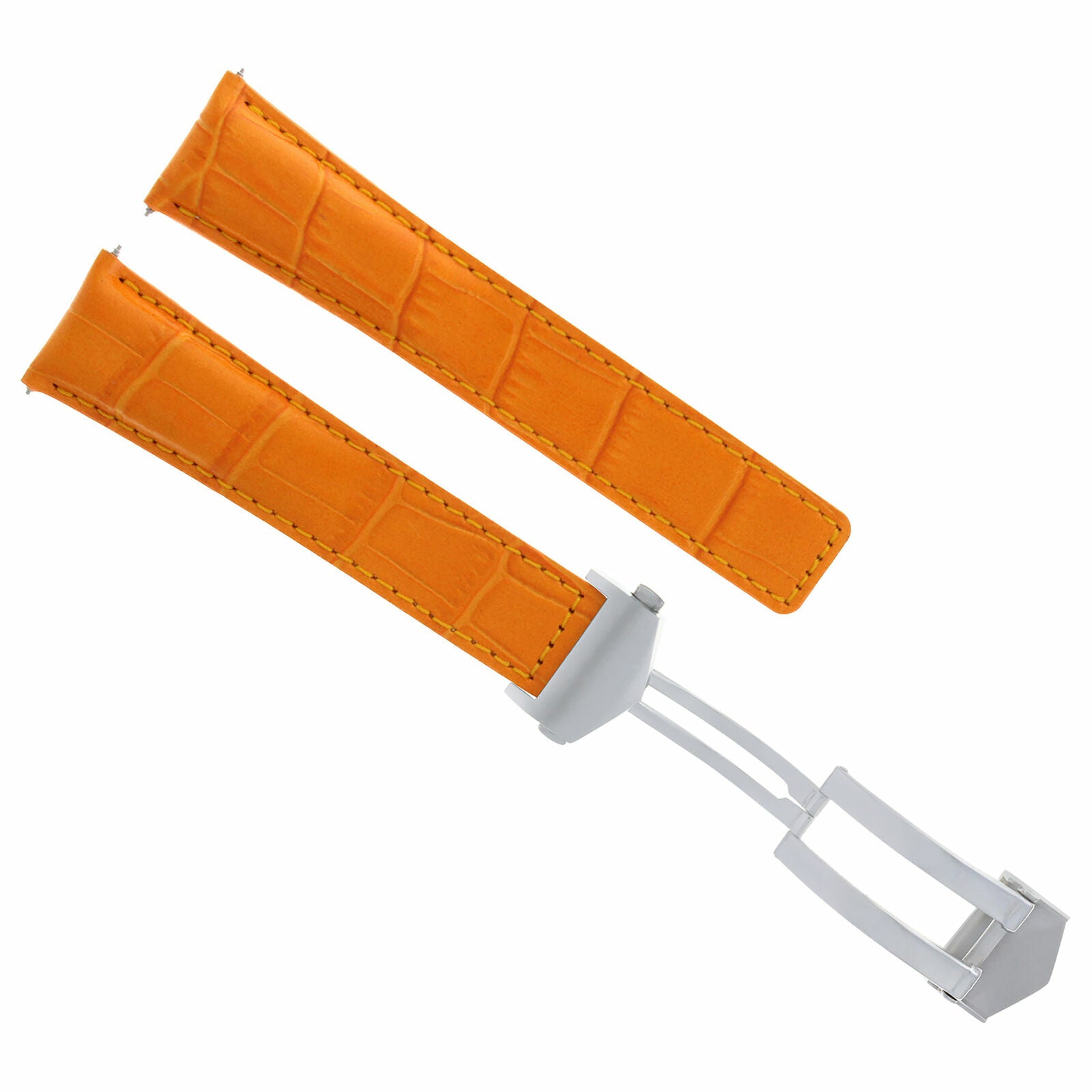 19MM LEATHER STRAP BUCKLE FOR TAG HEUER CARRERA TWIN TIME CALIBRE 7 ORANGE 3TC