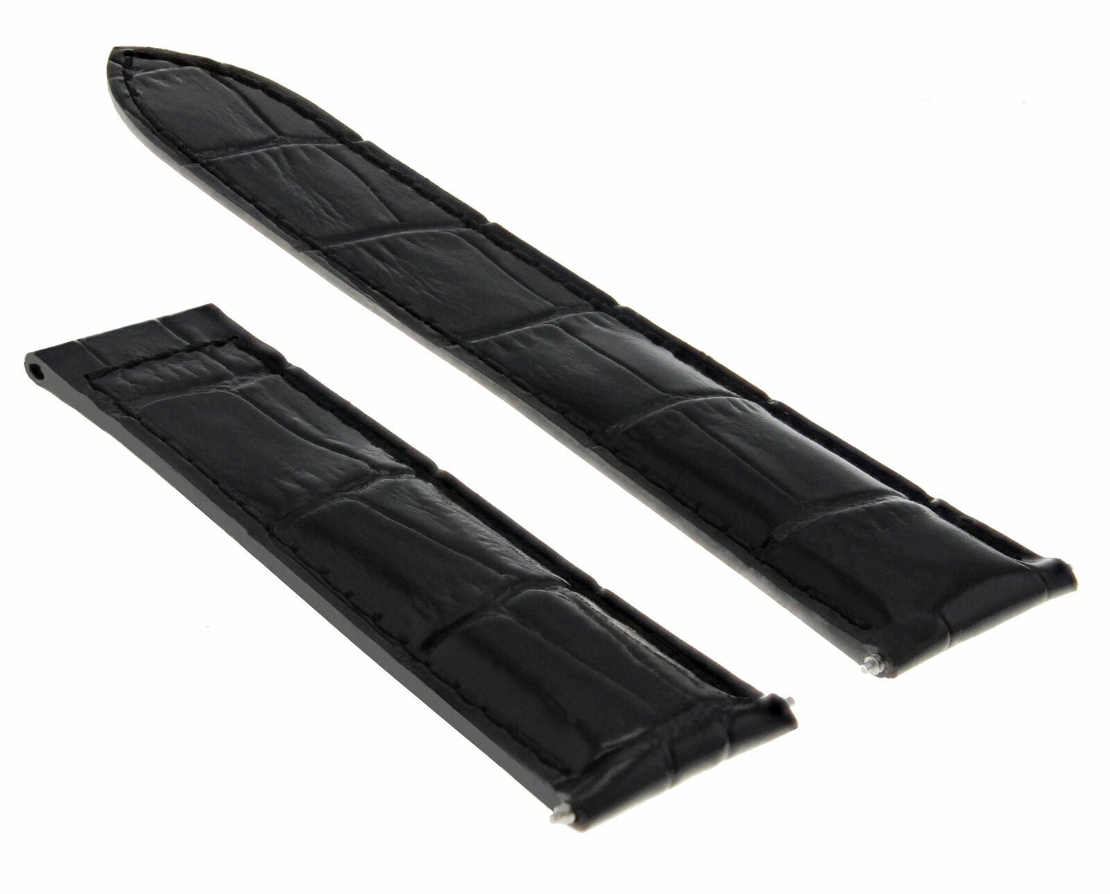 20MM LEATHER WATCH BAND STRAP CLASP FIT CARTIER TANK FRANCISAS 2564 WATCH BLACK