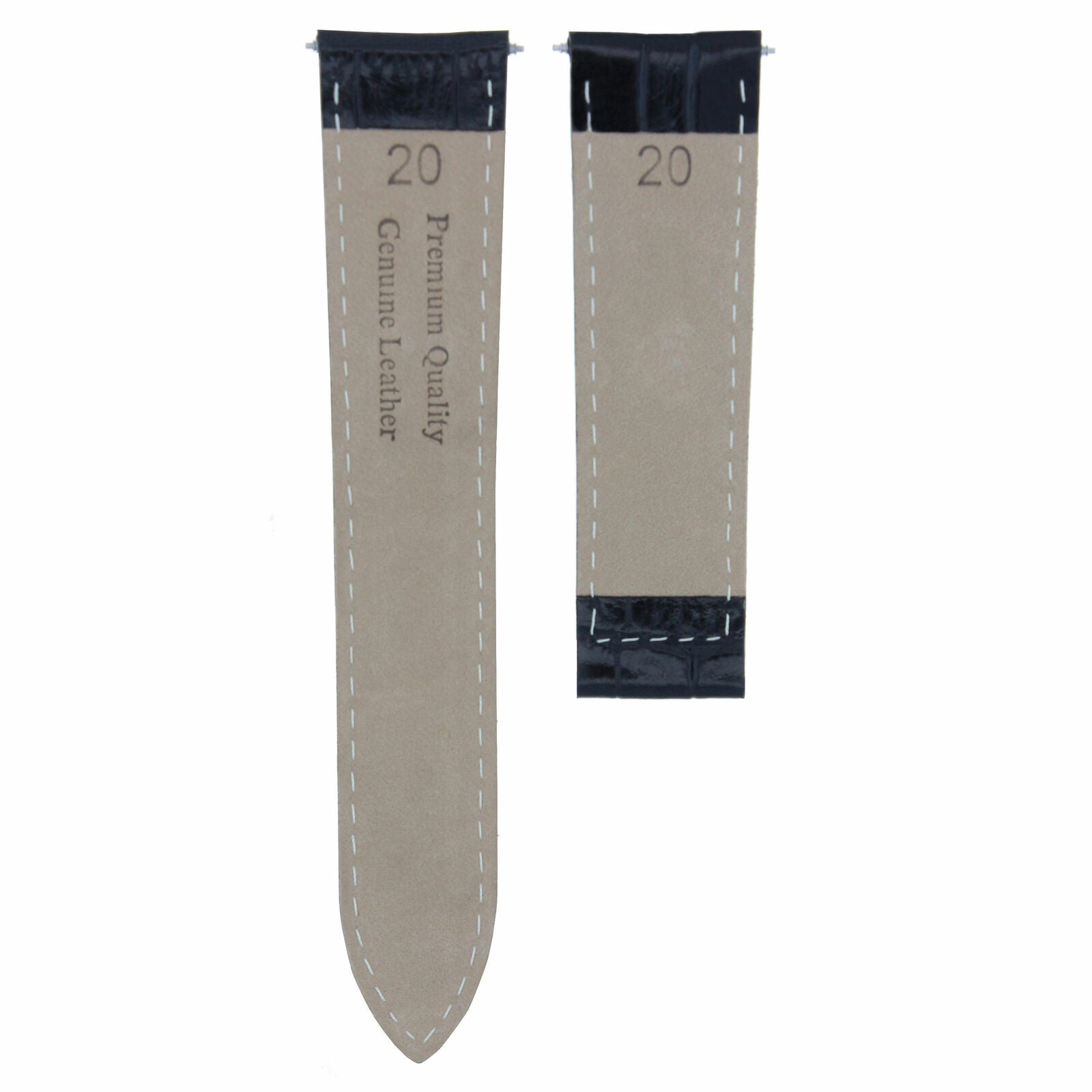 20MM LEATHER WATCH BAND STRAP CLASP FIT CARTIER TANK FRANCISAS 2564 WATCH BLACK