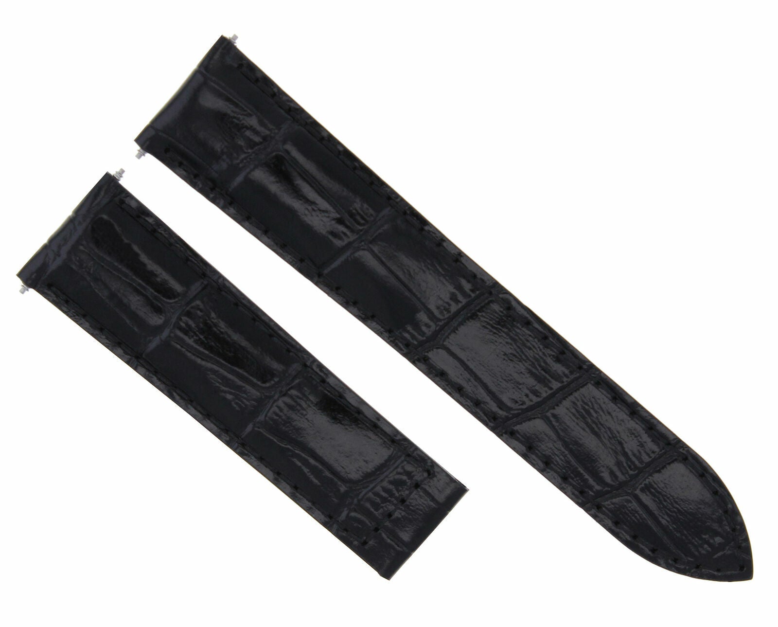 20MM LEATHER WATCH BAND STRAP CLASP FIT CARTIER TANK FRANCISAS 2564 WATCH BLACK