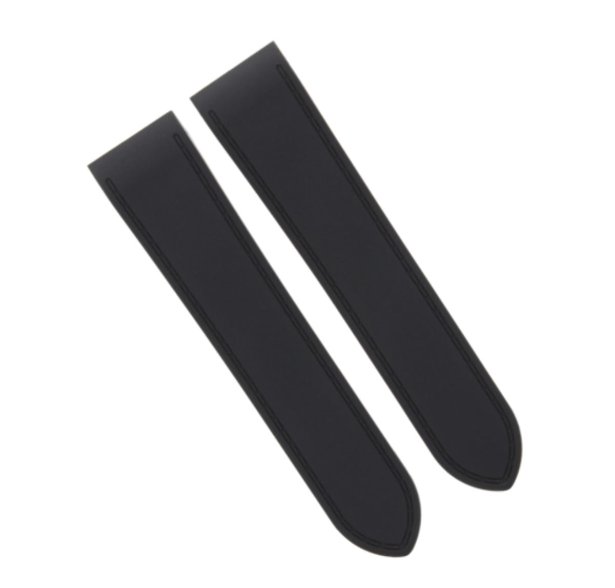 23MM PU RUBBER STRAP DIVER WATCH BAND FOR CARTIER SANTOS 100XL EXTRA LARGE BLACK