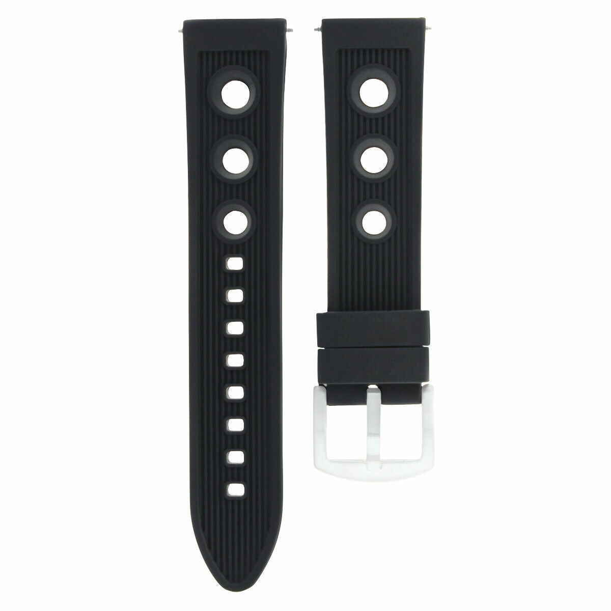 18MM SILICONE RUBBER DIVER WATCH BAND STRAP FOR OMEGA SEAMASTER SPEEDMASTER BLAC