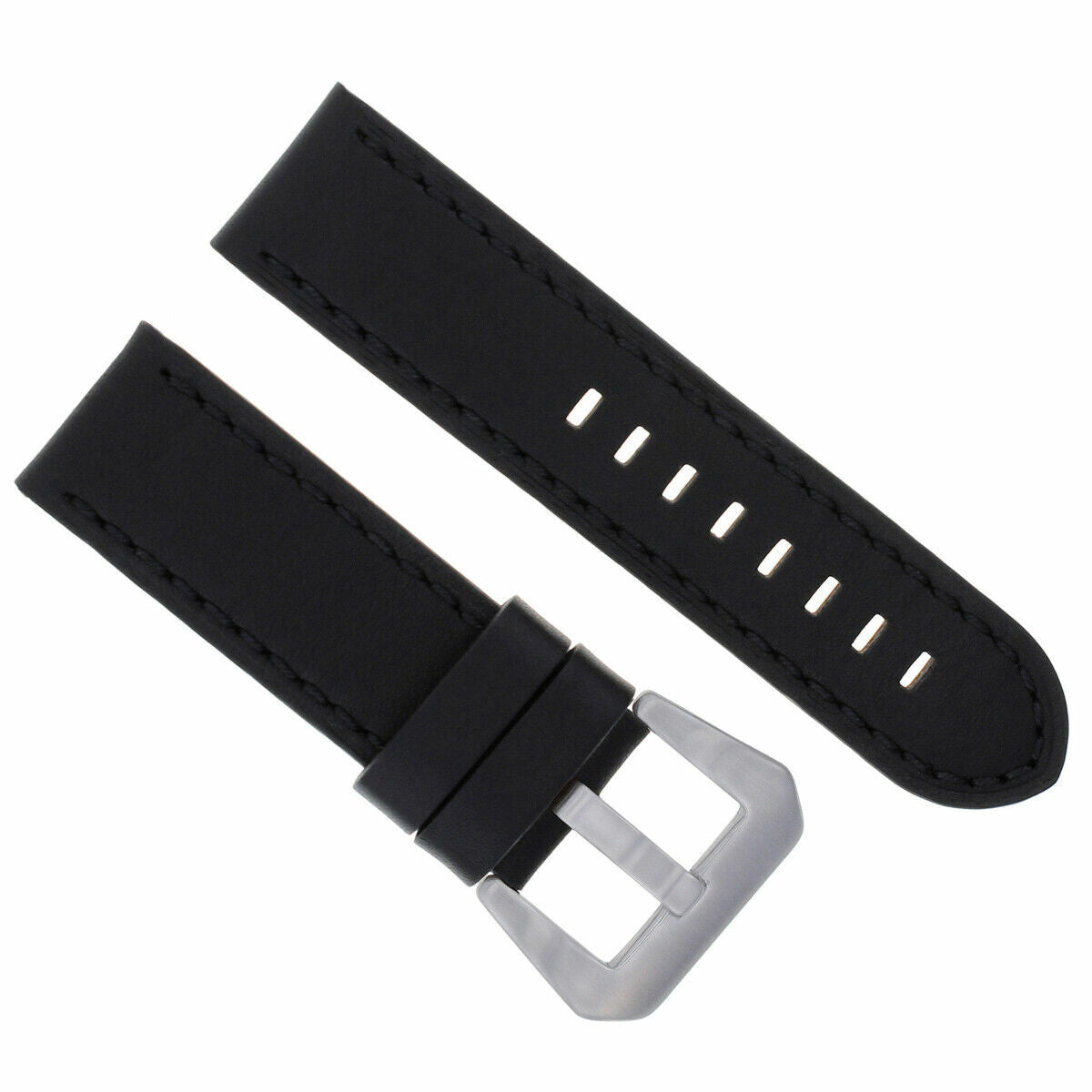20MM LEATHER WATCH BAND STRAP FOR BREITLING PILOT NAVITIMER CHRONOMAT COLT BLACK