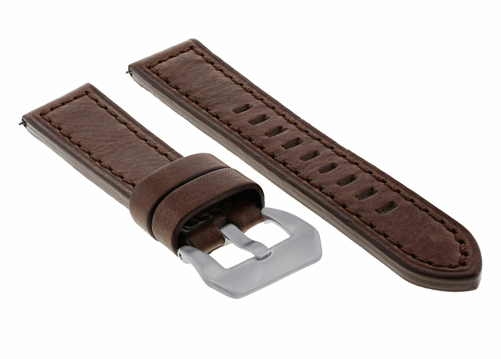 20MM COW LEATHER WATCH BAND STRAP FOR BREITLING WATCH PILOT CHRONOMAT D/BROWN