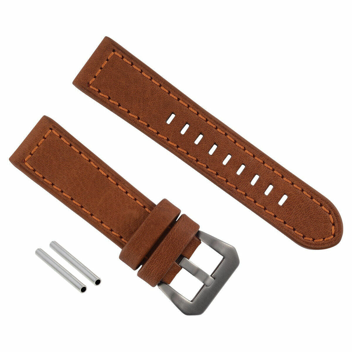 24MM COW LEATHER WATCH BAND STRAP FOR BREITLING NAVITIEMER CHRONOMAT COLT TAN
