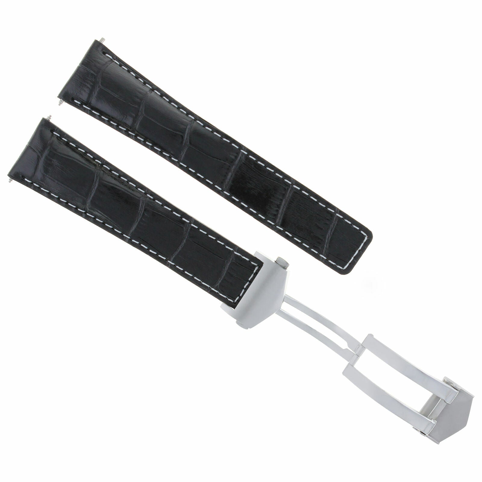 19MM LEATHER BAND STRAP FOR TAG HEUER CARRERA CV2111 CV2113 F1 + CLASP BLACK WS