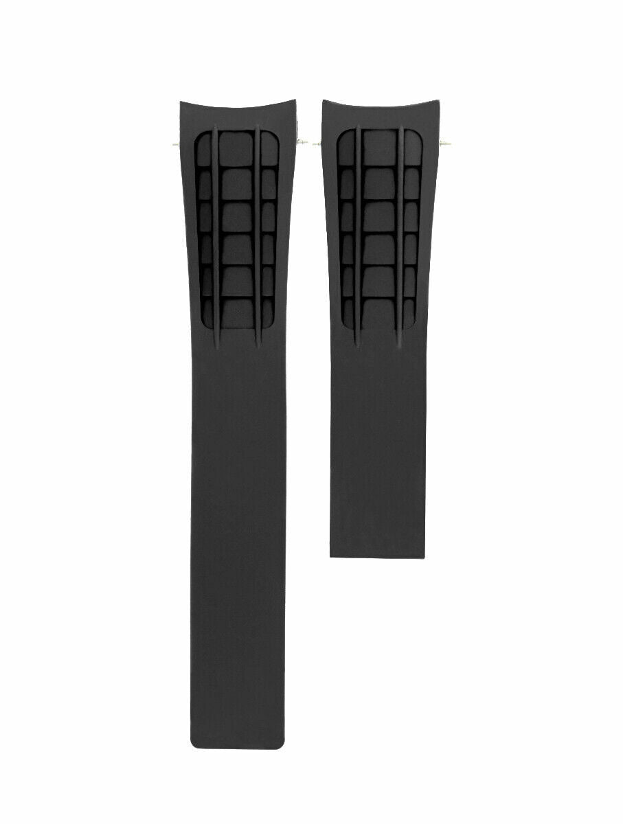22MM RUBBER STRAP BAND CLASP FOR TAG HEUER CAG7010, CAG2110/LV5828 WATCH BLACK