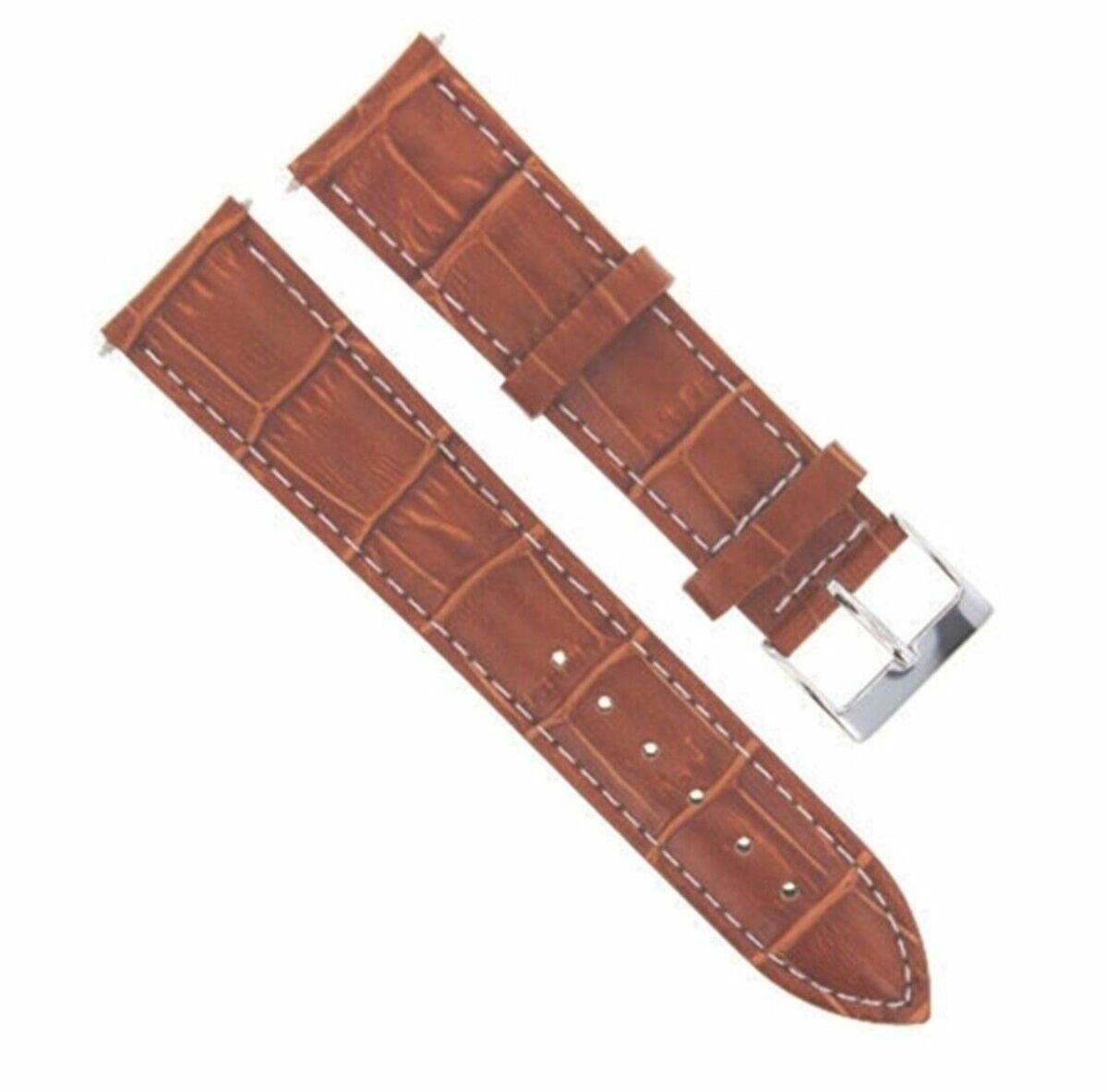 20MM LEATHER WATCH STRAP BAND FOR 36MM ROLEX DATEJUST 16233 16234 TAN WHITE ST