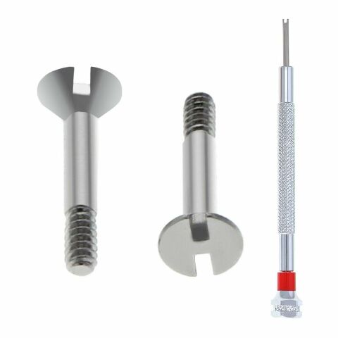 2 SCREW H FOR HUBLOT CERAMIC 301.PB.131.RX FIT WATCH STRAP BAND + SCREWDRIVER SS