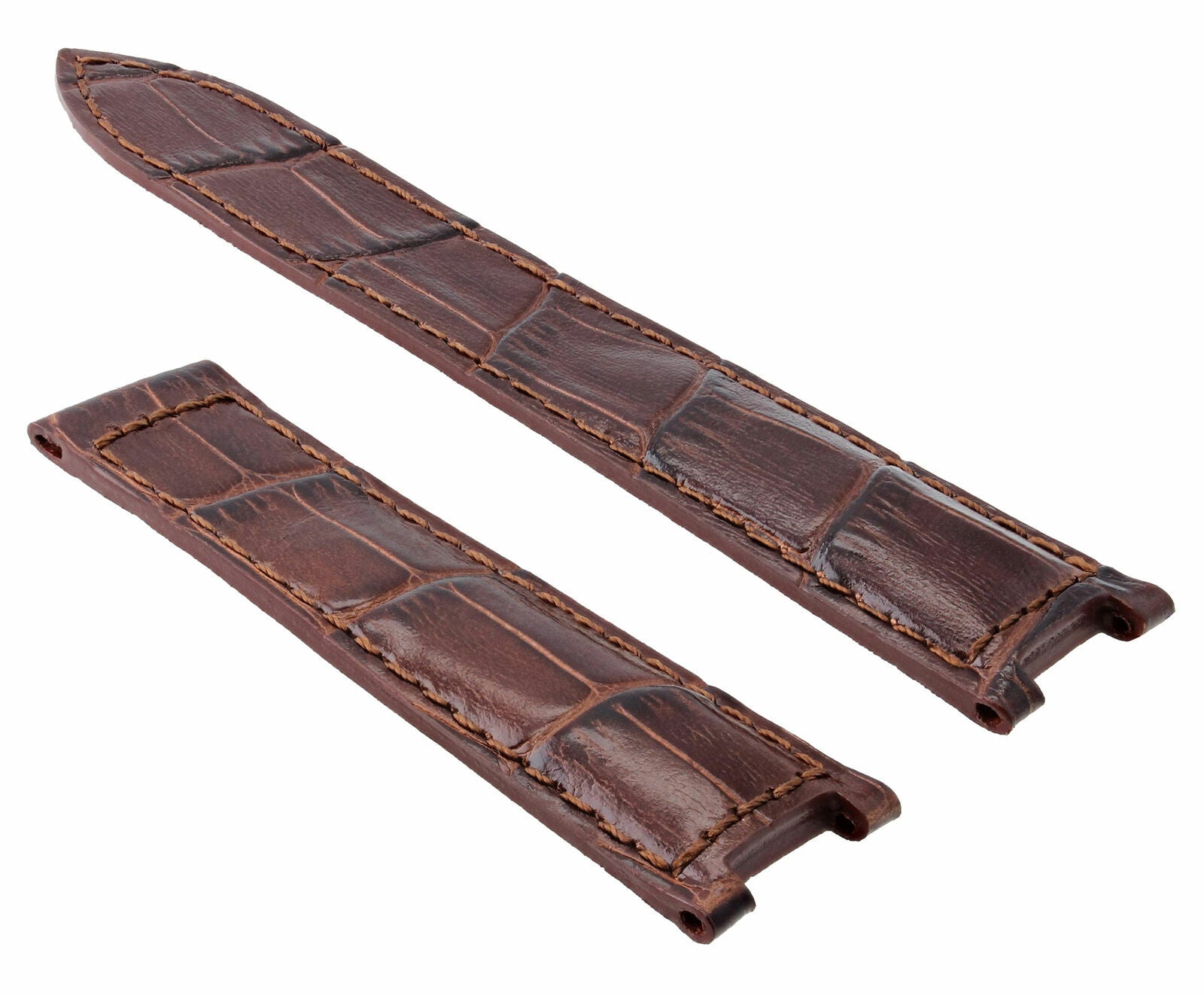 20MM LEATHER WATCH BAND STRAP DEPLOYMENT CLASP FOR CARTIER SEATIMER WATCH BROWN